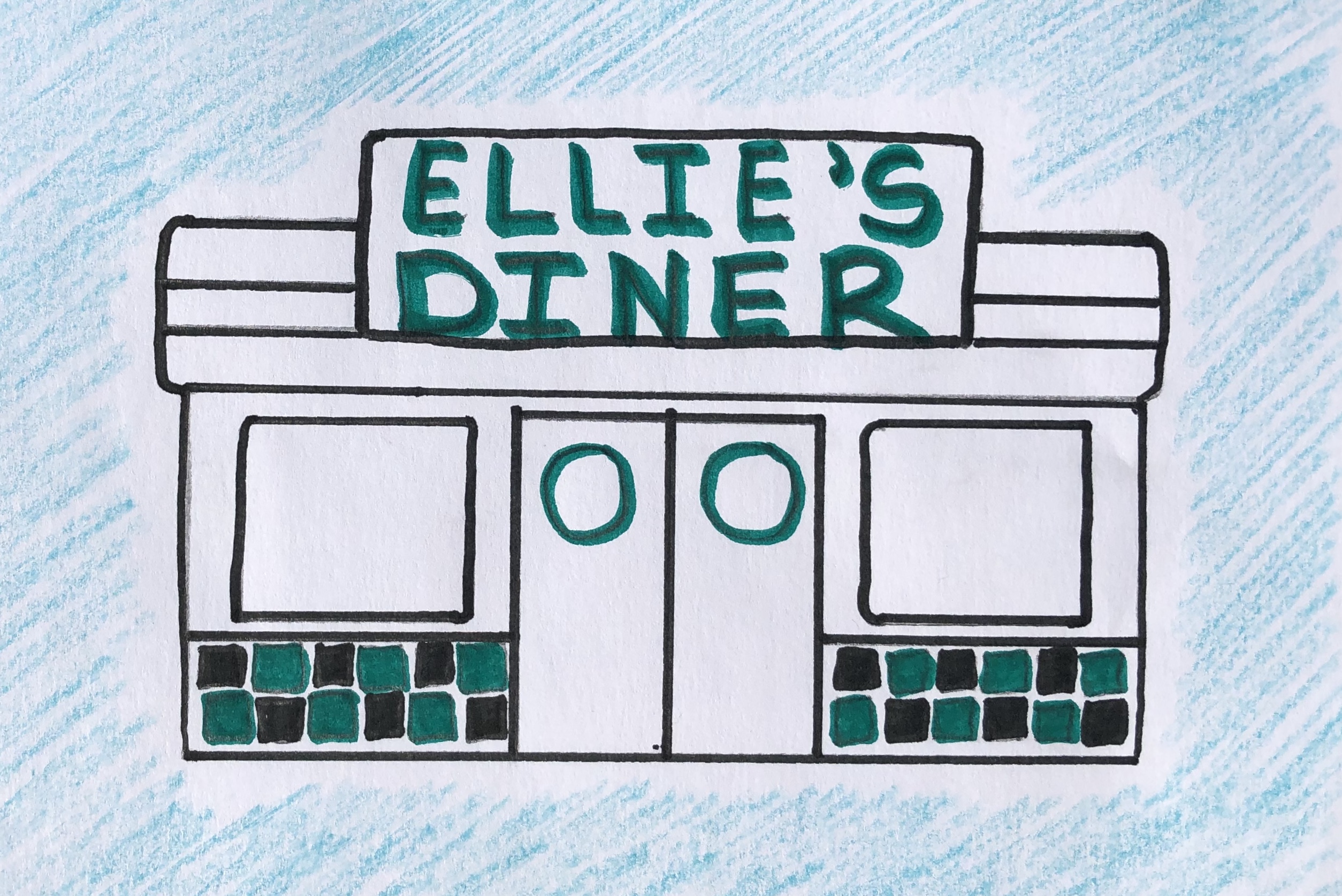Ellie's Diner for the short story for kids.