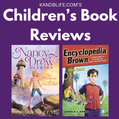 Purple Background with book covers of Nancy Drew's Phantom of Nantucket and Encyclopedia Brown's Super Sleuth on it.