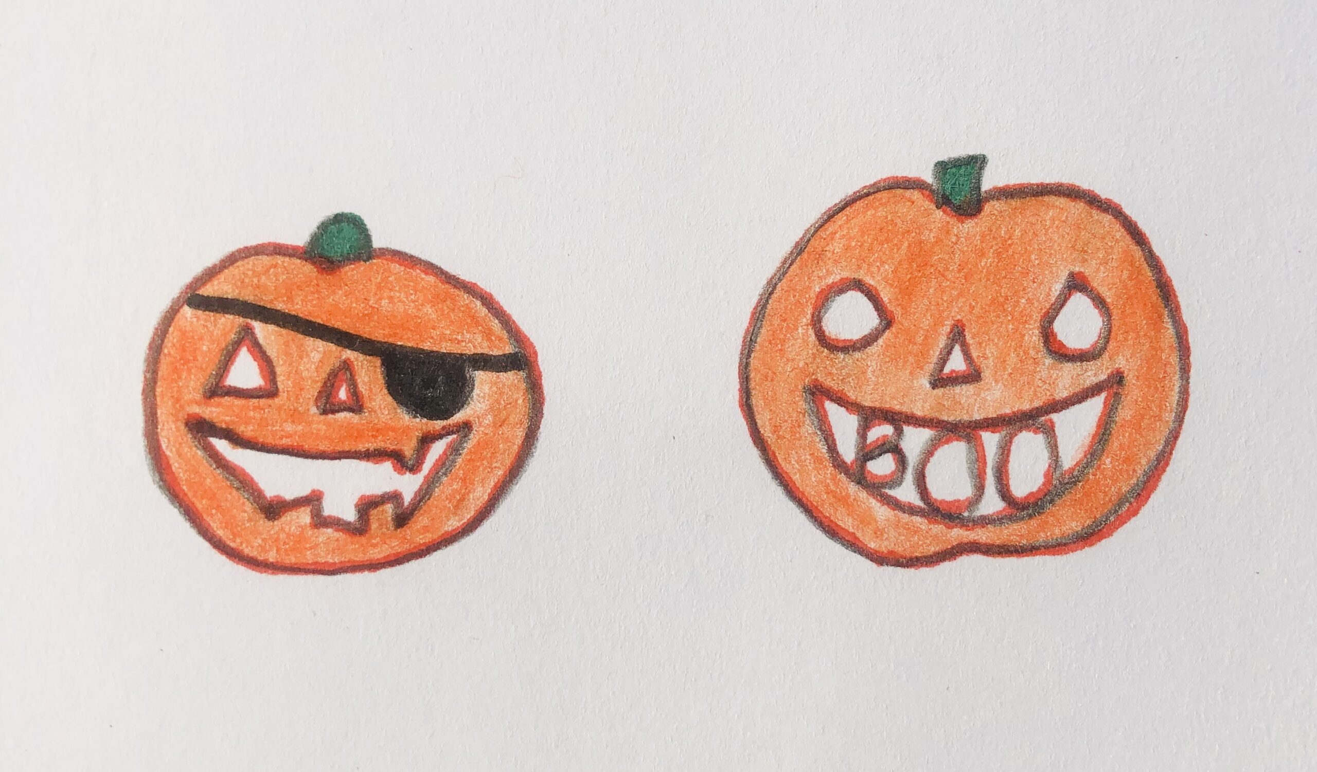 Drawing of a couple of orange pumpkins for the detective story, The Pumpkin Thief.