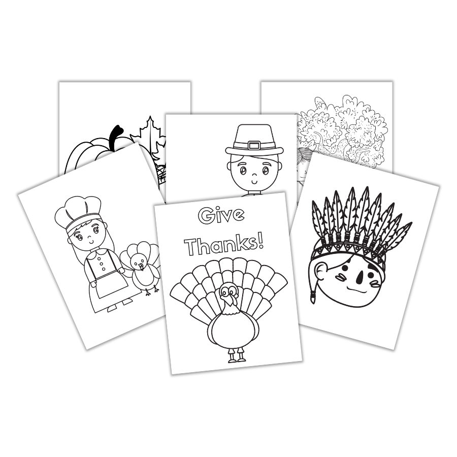 Thanksgiving coloring pages.