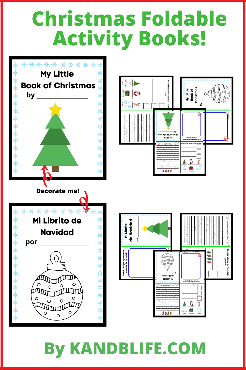 Christmas Activity Foldable Booklet.