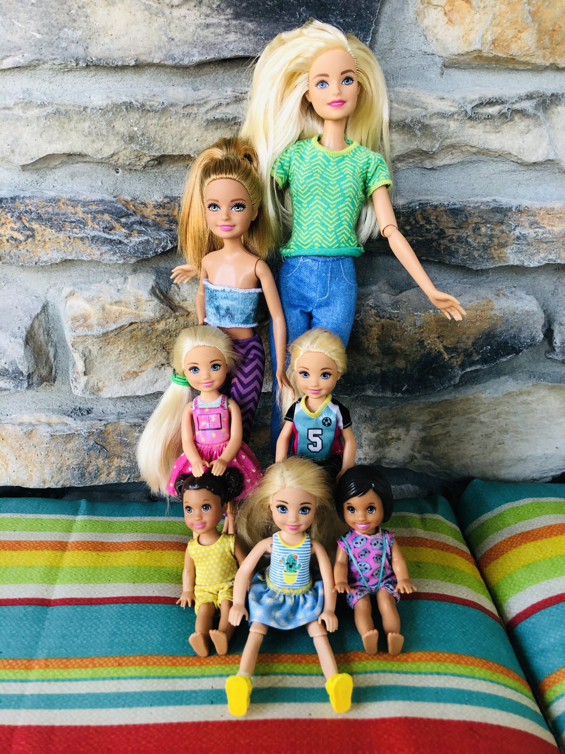 A collection of Barbie Dolls called the Volkswaggon Family.