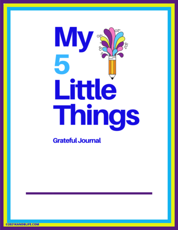 Gratitude Journal pages for kids called My Little Things