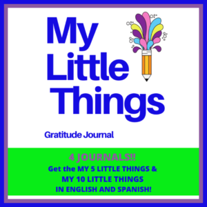 Gratitude Journal pages for kids called My Little Things