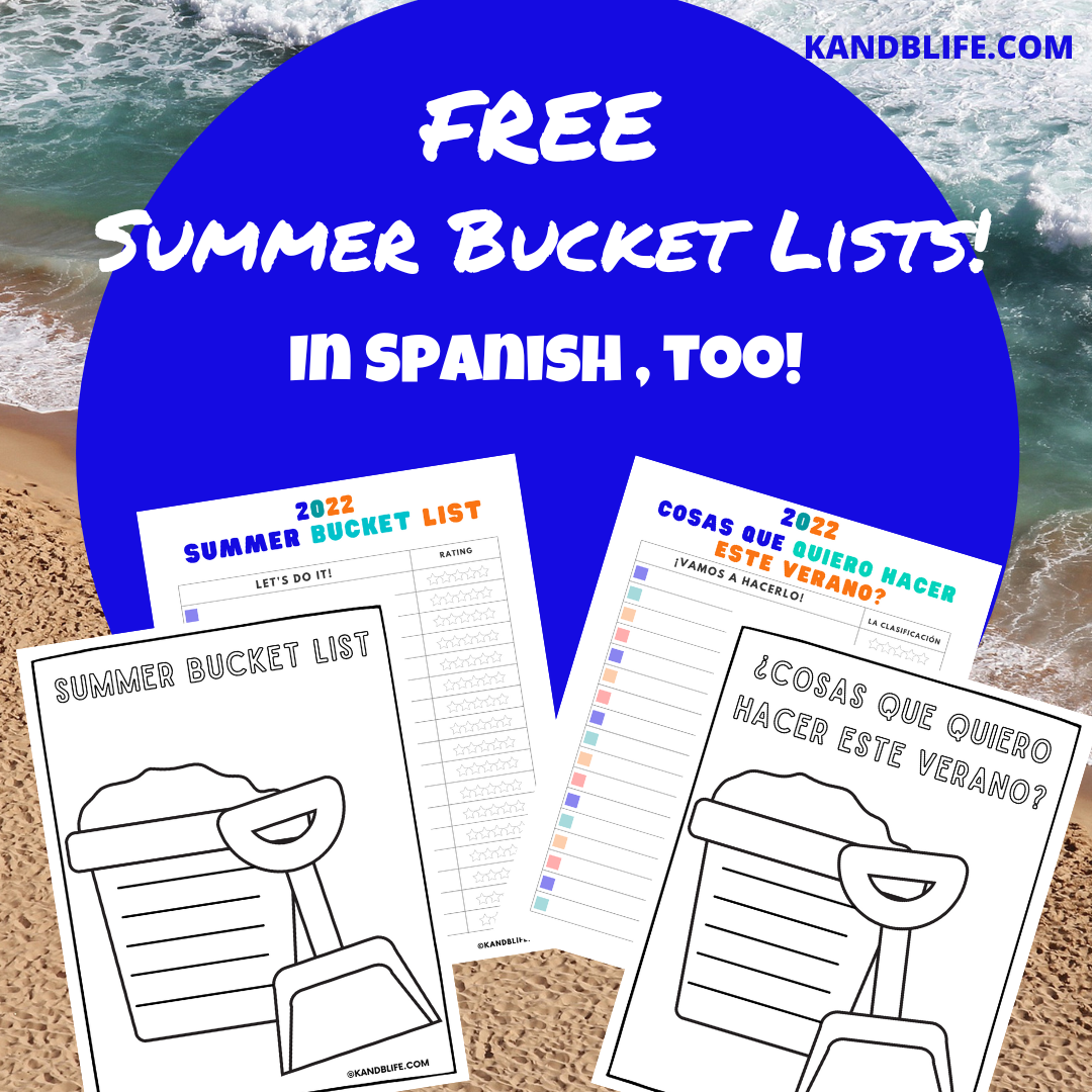 FREE Summer Bucket list for people to fill out and check off.