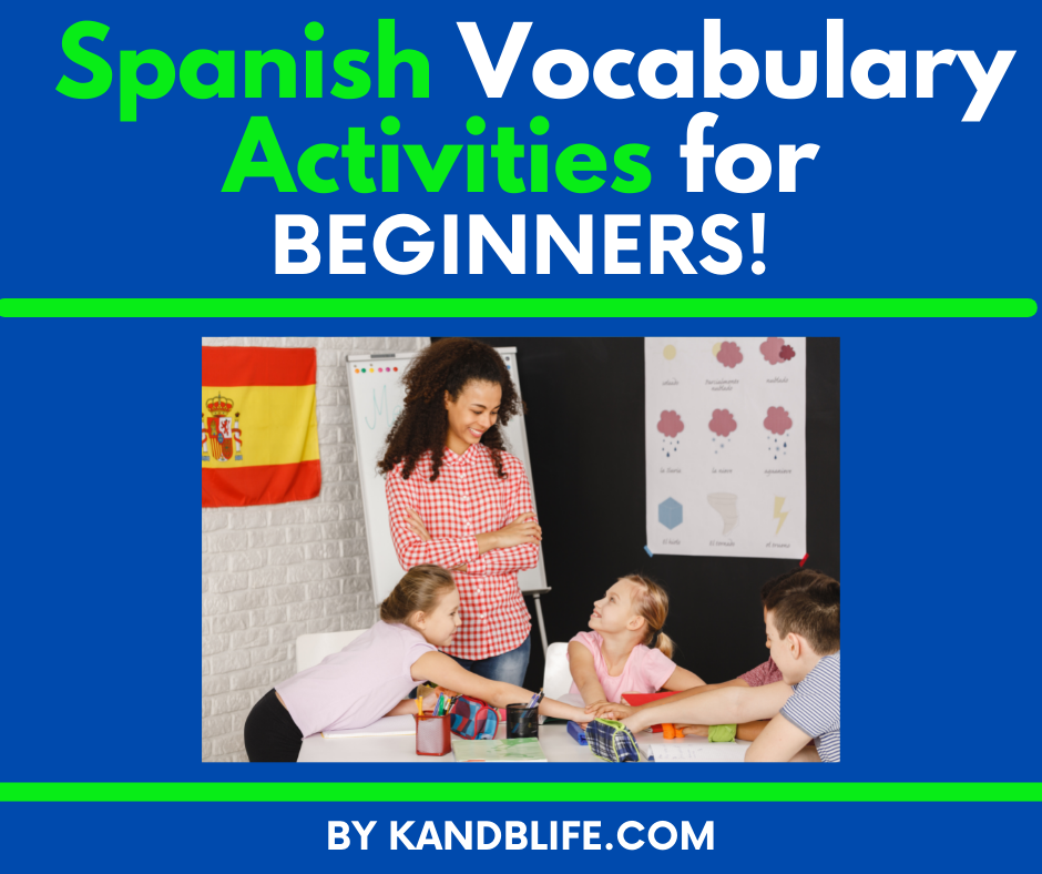 Spanish Vocabulary Activities for Beginners cover.