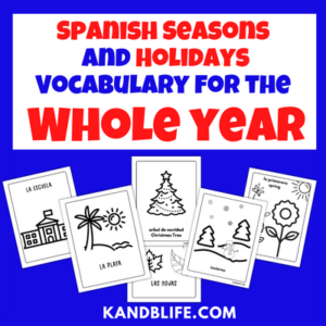 Spanish coloring Pages with Vocabulary words for the whole year!