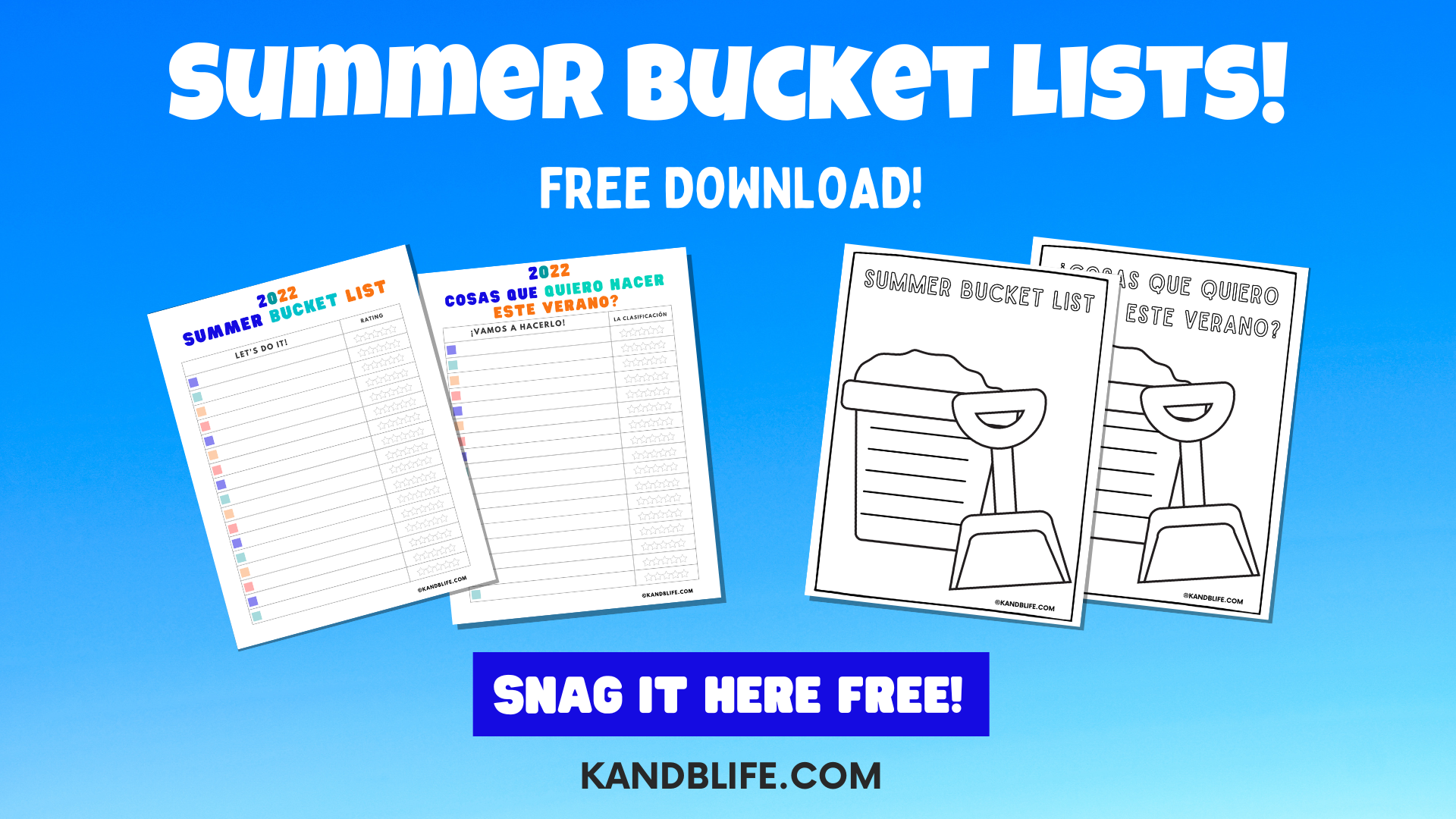 Summer Bucket List in Spanish and English!