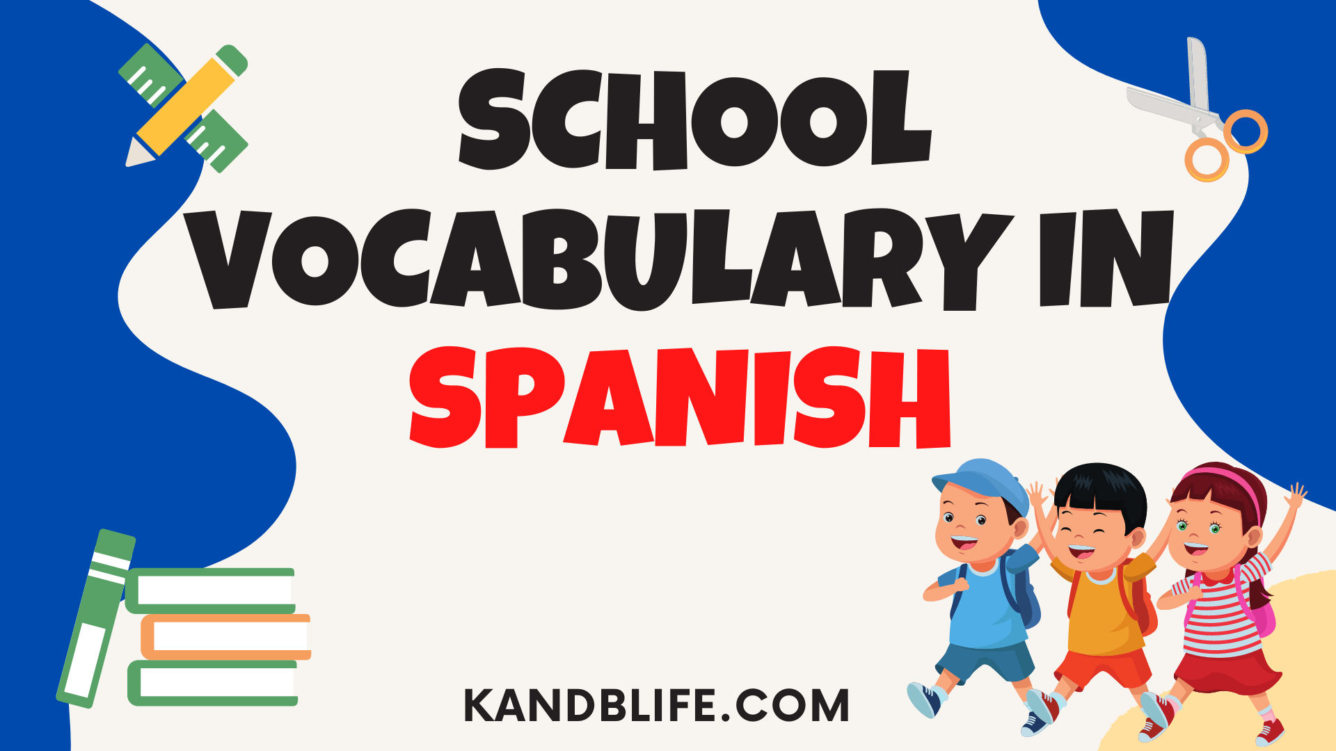 School Vocabulary in Spanish cover. 
