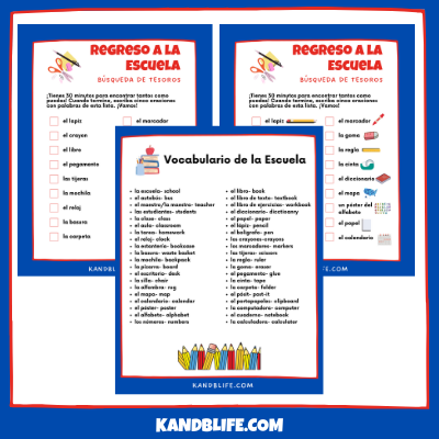 3 Printable: Back-to-School Vocabulary List and a Scavenger Hunt!