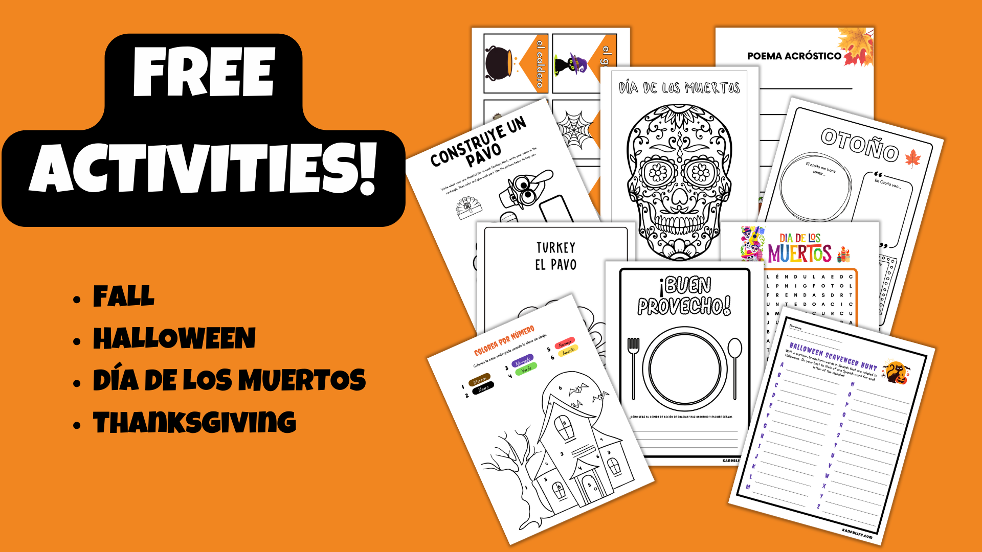 Free Spanish Activities for Fall!