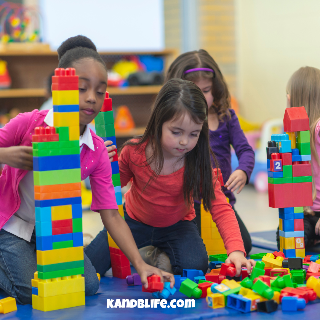 STEM photo of kids building with blocks